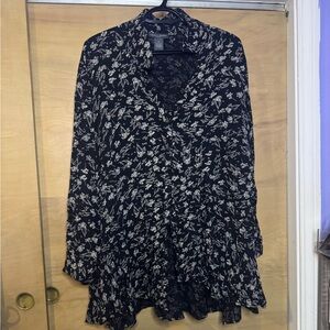 Chelsea & Theodore Black and White Floral Dress